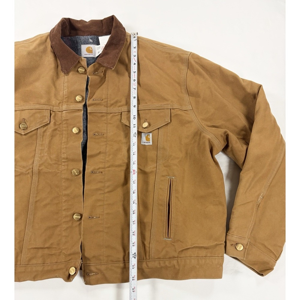 Vintage Carhartt JB0906 Brown Duck Trucker Jacket Star Tag USA Made 54 3XL Liner - Picture 8 of 10